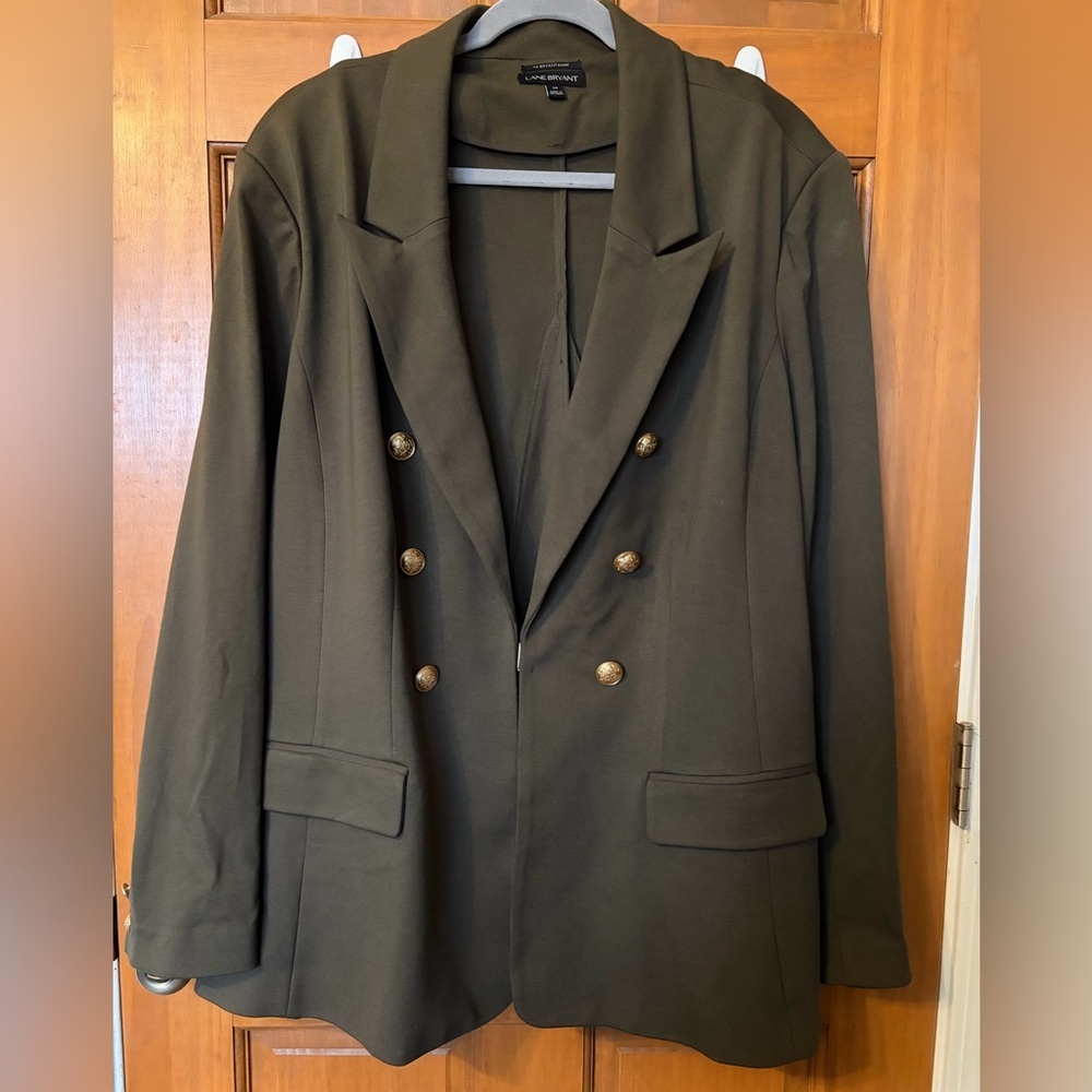 Lane Bryant Olive Blazer with Gold Accents - Picture 6 of 7